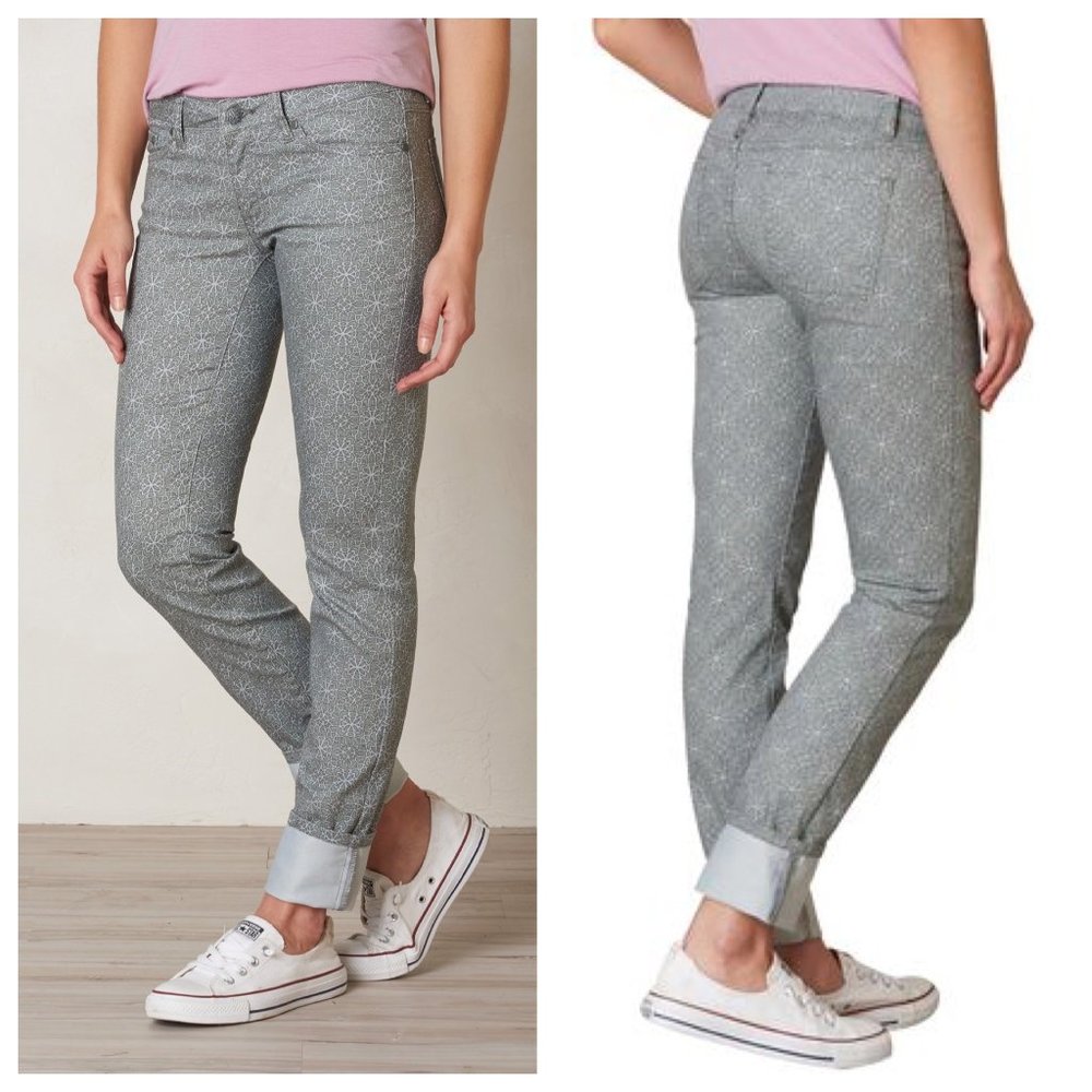 Prana Kara Jean Gray Mandala Pattern Size 0/25
